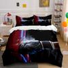 3Pcs Boxing Punching Bag Bedding Set, Black Glove Hitting Red Sandbag Print Duvet Cover + 2 Pillowcases, Sports Design For Boys