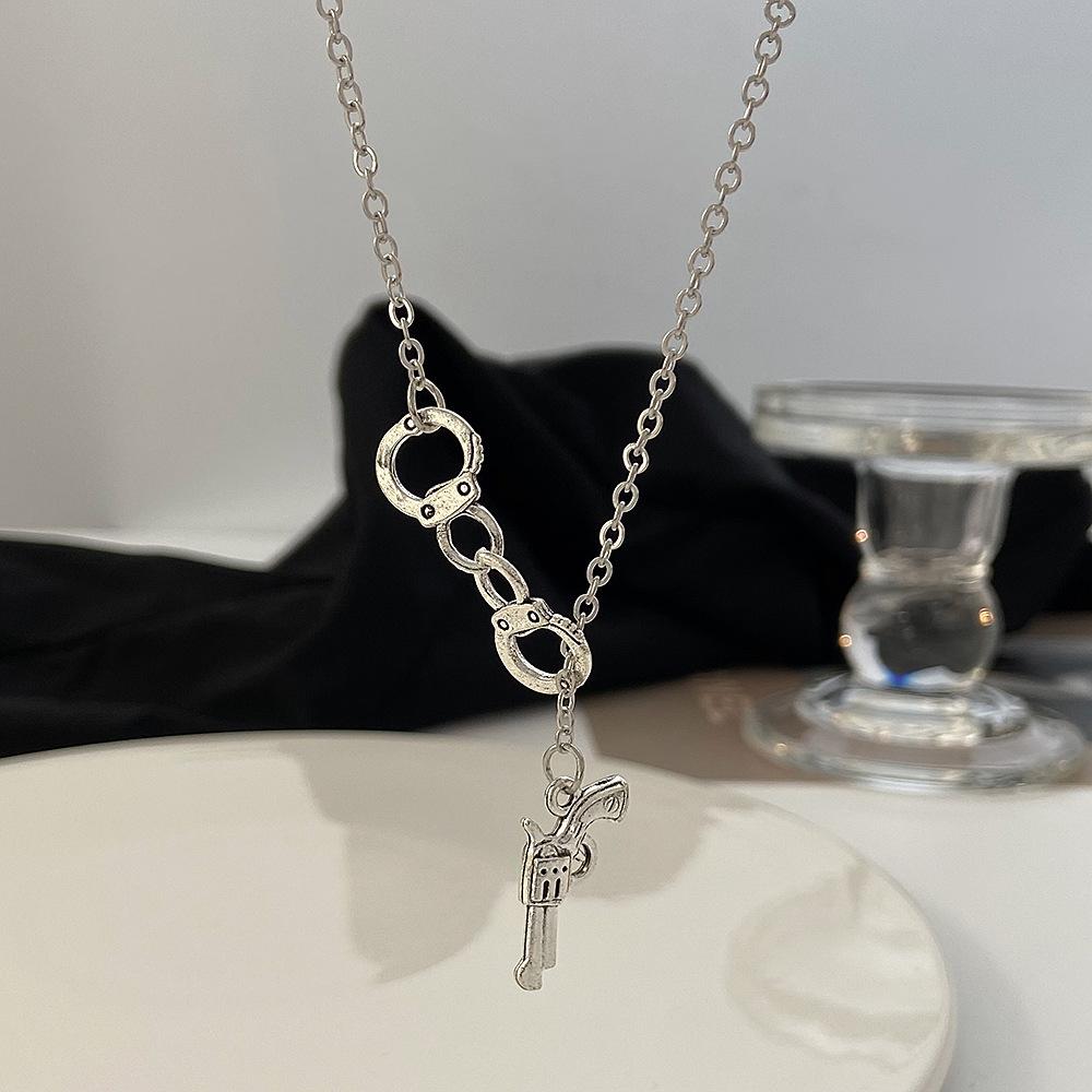 Handcuff & Gun Lariat Necklace Fifty Shades of Grey Pendant Necklace Women Fashion Sexy Jewelry