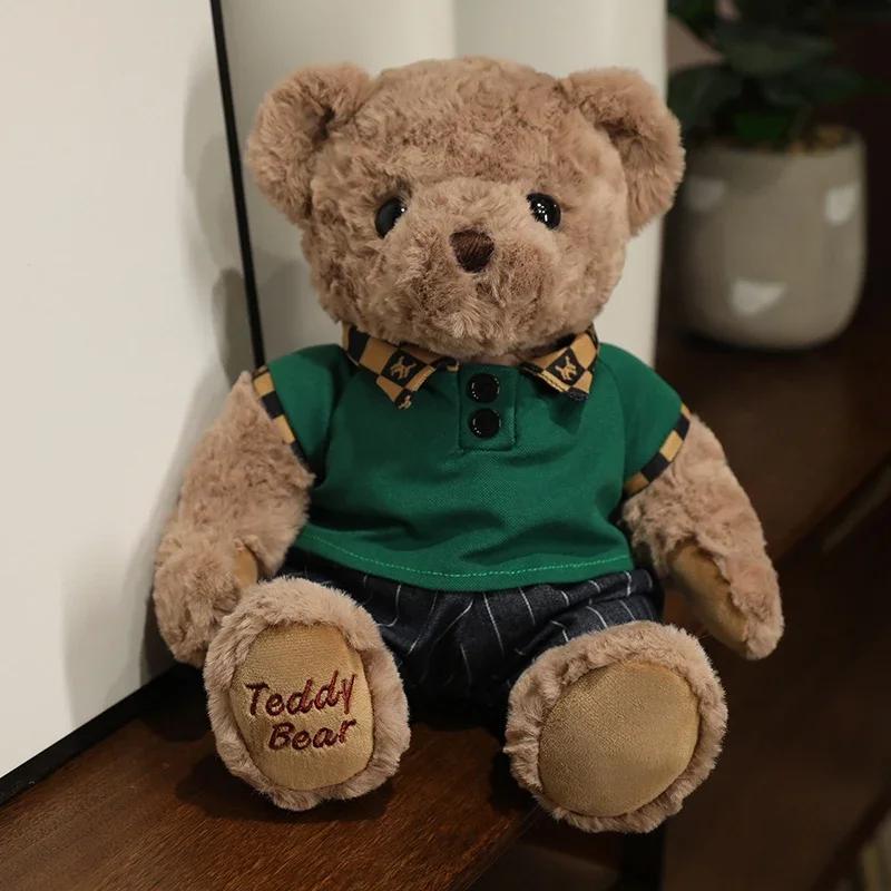 High Quality Soft Teddy Bear Plush Toys Tie Bear Doll T-shirt Paul Teddy Bear  Cute Pillow Animal Cushion Children Birthday Gift
