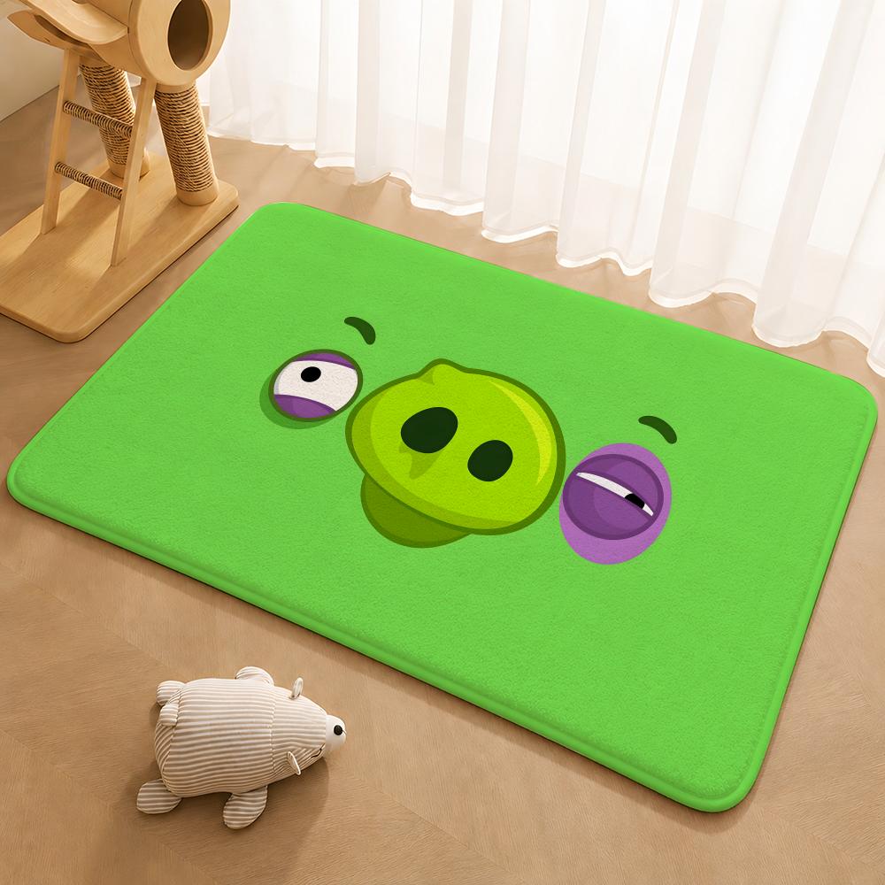 A-Angry Birds Game Floor Mat Floor Mat Soft Flannel Non-Slip Door  Rug for Living Room