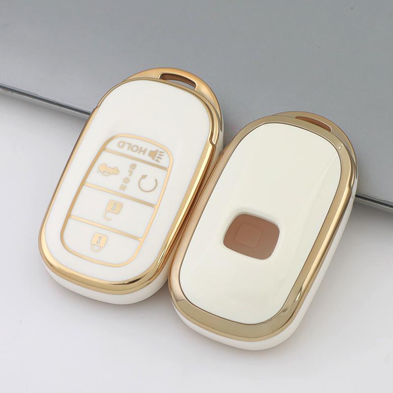 

Чехол для автомобильного ключа-брелока из ТПУ с 5 кнопками для Honda 2022 2023 2024 для Civic для Accord для CR-V для HR-V для Pilot Аксессуары белый