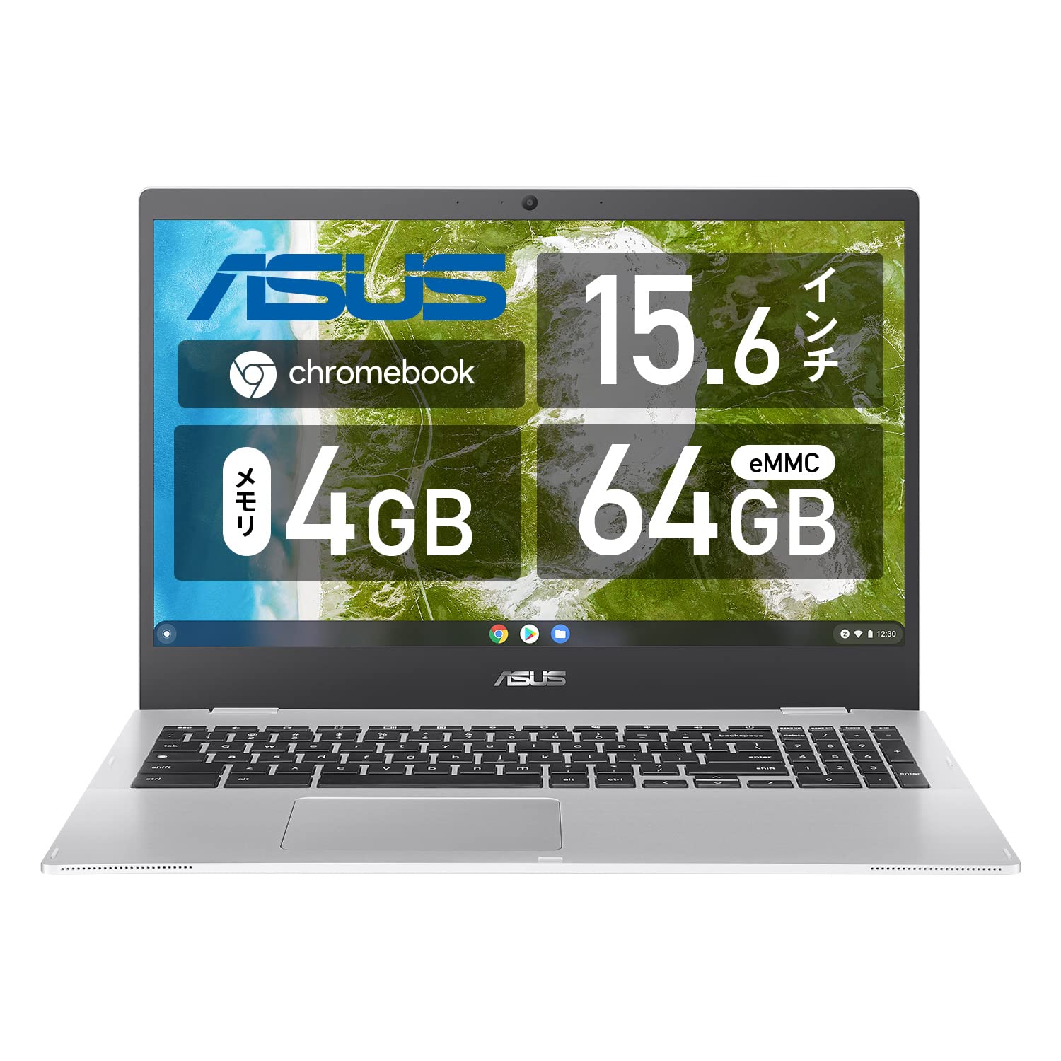 

ASUS Chromebook CX1 з японською прозоро-сріблястою 15,6-дюймовою клавіатурою, 1,8 кг, (CX1500CKA-EJ0015)