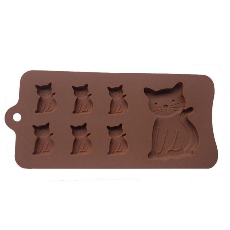 1 Pcs Cat Cake Mold Silicone 3D Kitten Biscuits Fondant Handmade Bakeware Tools Resin Clay Chocolate Candy Mould