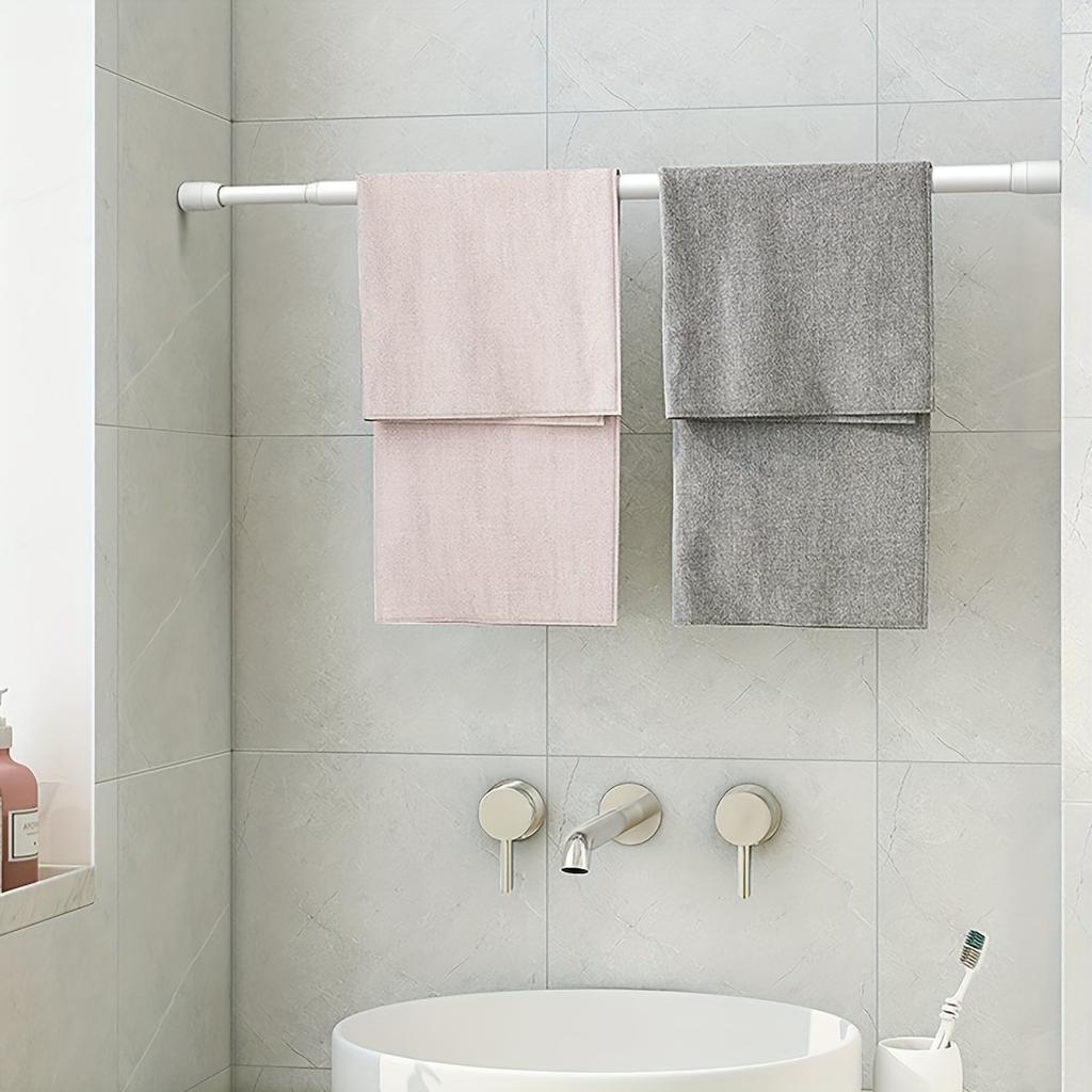 Adjustable Tension Curtain Rod, Multi-Purpose No-Drill Metal Extendable Rod for Bathroom, Kitchen, Window Sill, Balcony, Living Room