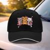 Cute Cats Eating Ramen Bubble Tea Baseball Cap Adjustable Breathable Outdoor Sports Cap