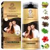 Shampoo Colorante para Cabelos Kokila para Homens e Mulheres | Sem Amônia - Sem Parabeno | 10 Pares de Luvas Grátis, Preto Natural 400ml
