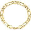 8mm Gouden Figaro Kettingen Armband voor Mannen & Vrouwen, 14K Gouden Armbanden voor Mannen & Vrouwen, Hypoallergene Figaro Link Ketting Armband voor Mannen Vrouwen, Trendy