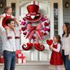 180x90cm Valentine Door Wreath Heart-Shaped Romantic Ornament for Front Door Porch Patio Window Valentine Day Home Decoration