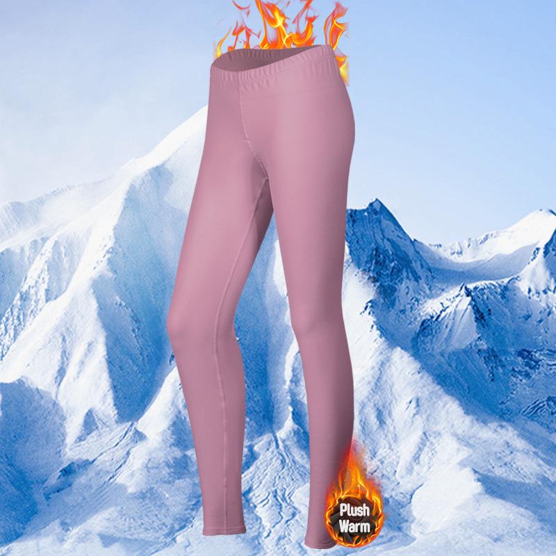 Damen Warmes Schnelltrocknendes Set mit Fleece-Futter: Langarm-Oberteil und Hose für Zuhause & Outdoor Herbst/Winter Fitness