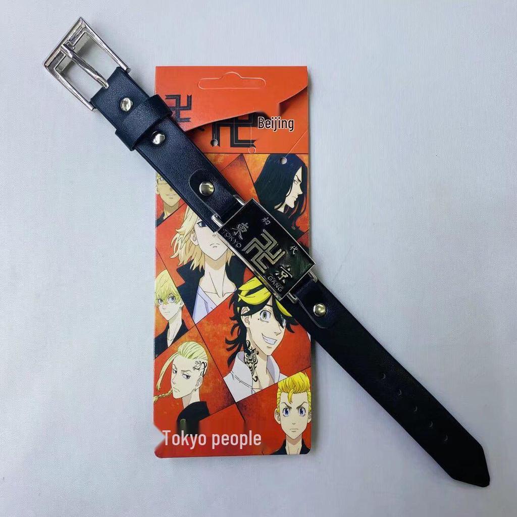 Anime Mix Faux Leather Bracelet: Attack on Titan, Naruto, Jujutsu Kaisen, Demon Slayer, Fairy Tail, Death Note.