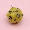 20-Sided Pearl Acrylic Dice Shaker Bag Keychain Pendant for DIY Jewelry