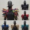 Chal de plumas naturales, capa de plumas de lujo, chal de Cosplay para Halloween