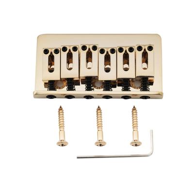 Musiclily Pro Modern Style Hardtail Fixed Bridge for Imported Electric Gold 10.8mm Strat/Telecaster Guitars,