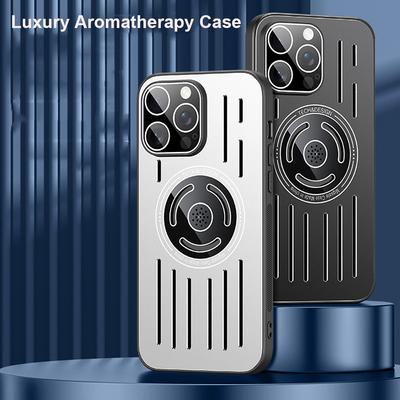Isı Dağılımı Aromaterapi Kılıf iphone 15 14 13 12 11 Pro Max Manyetik Darbeye Dayanıklı Metal Kasa Huawei Mate 60 P60 P50 P40 Pro Kamera Kapağı