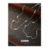 High-End Simple Bead Chain Colored Zircon Necklace Women'S Light Luxury Niche Cold Wind Collarbone Chain Jewelry