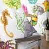 Cartoon Marine Life Animal Tulle Curtains for Living Room Drapes Window Sheer Modern Curtains for Bedroom Decor