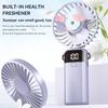 Large Capacity Handheld Mini Folding Fan Dual-Purpose Base And Neck Design 5-Speed Wind Speed Silent Rechargeable Desktop Fan