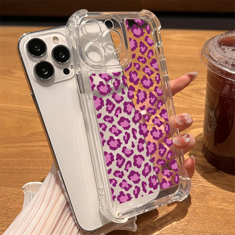 Leopard Print Transparent Phone Case For iPhone 16 15 14 13 12 11 Pro Max 7 8 16 Plus X XR XS Max Silicone Clear Tpu Soft Cover