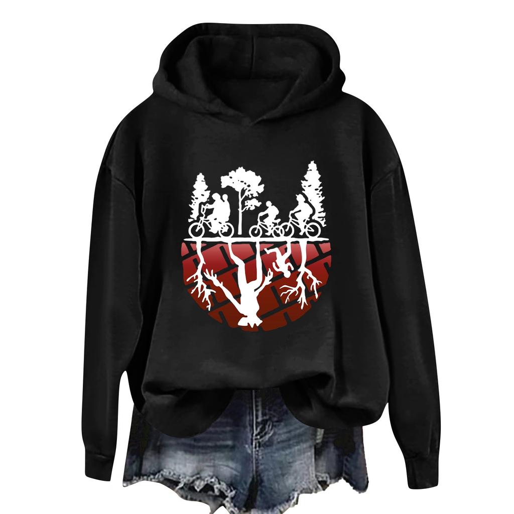 Women's And Men's Unisex Fashion Outfit Sweatsuit  Printed Long Sleeved  Casual Hooded Sweatshirt