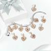 copper Twelve Constellations Heart Charm Bead Charms Bead Gemini Capricorn for Authentic Bracelets Diy Jewellery Gift for Women