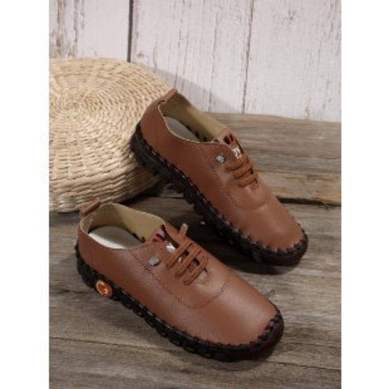 

Новые женские туфли на мягкой подошве из говяжьей жилы, весенне-летние туфли на плоской подошве, повседневная обувь 43 коричневый