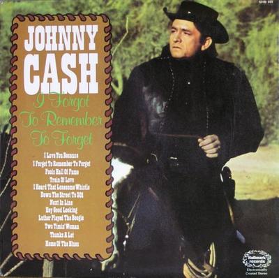 LP Record JOHNNY CASH - I Forgot To Remember To Forget SHM884 Hallmark Record 1975 UK Rock Used