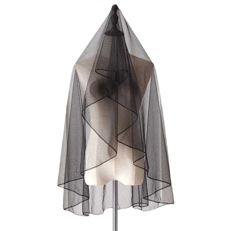 Mesh Veil Headpiece Black Tulle Veil Headwear for Halloween Party Carnival Vintage Cosplay Headpiece Party Supplies