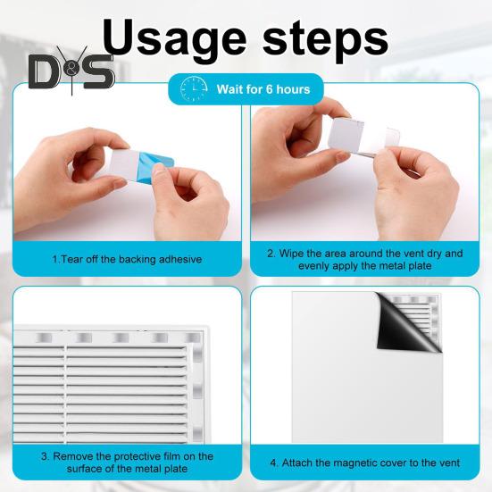 12/24Pcs Adhesive Metal Plates for Magnetic Mounts Heavy Duty Rectangular Sticky Metal Replacement Strips with Adhesive Backing for Magnets on