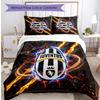 Juventus FC Pattern Printed 3PCS Bedding Set Soft Skin-Friendly Washable Duvet Cover & Pillowcases Set All Season Bedroom