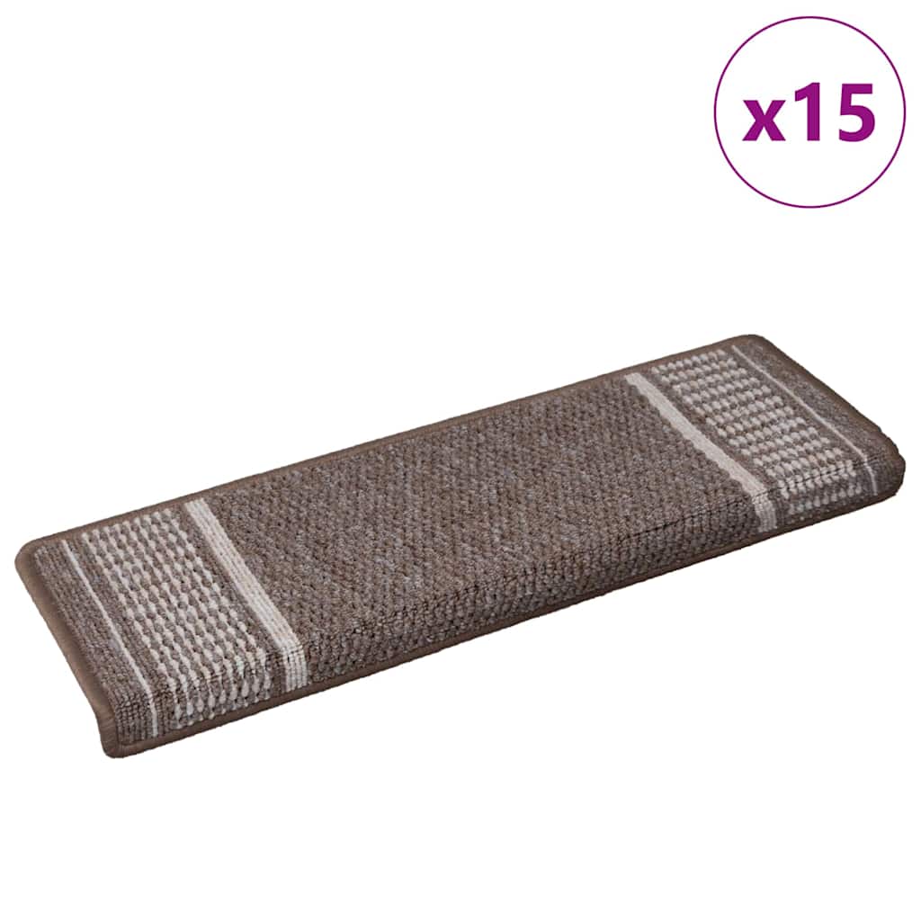 Self Adhesive Stair Mats 15 Pcs. 65 X 21 X 4 Cm Non Slip