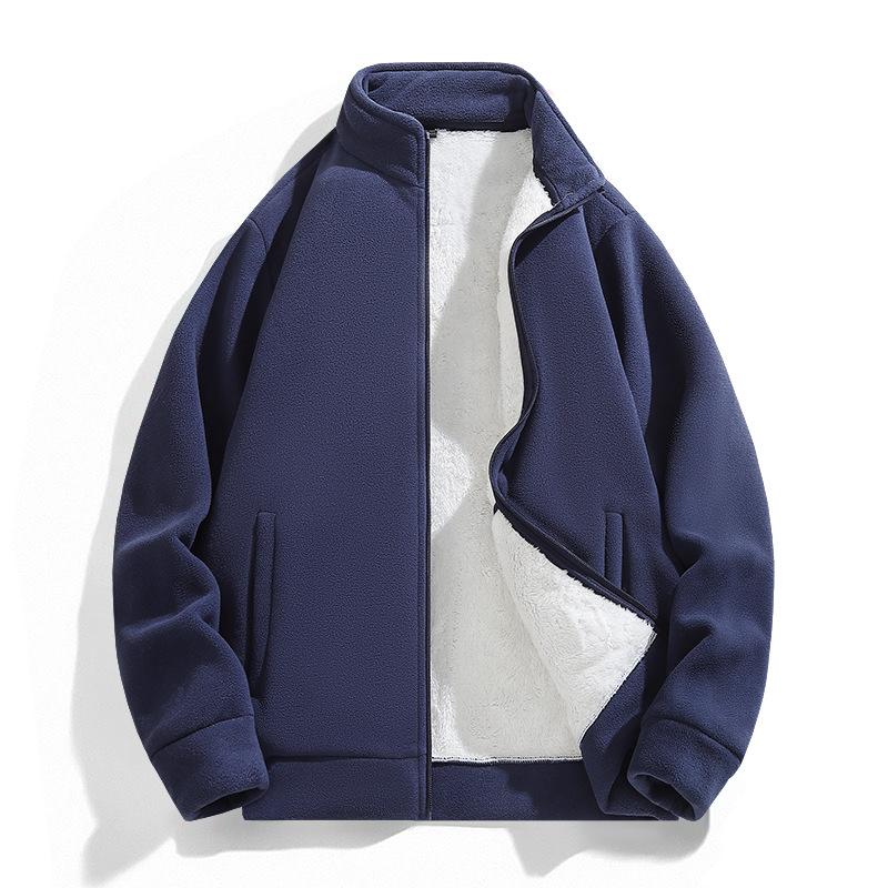 Autumn and Winter Europe and The United States Outdoor Sports Fleece Men's and Women's Hoodie with Fleece and Fleece Thick Fleece Couple Coat