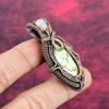 Lemon Chrysoprase Gemstone Pendant Copper Wire Wrapped Jewelry Moonstone Pendant