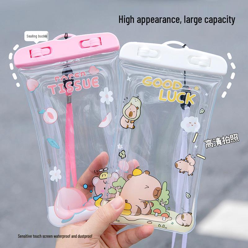 Cartoon Airbag Wasserdichte Handyhülle - Niedliche, transparente Touchscreen-Hülle zum Schwimmen & Rafting