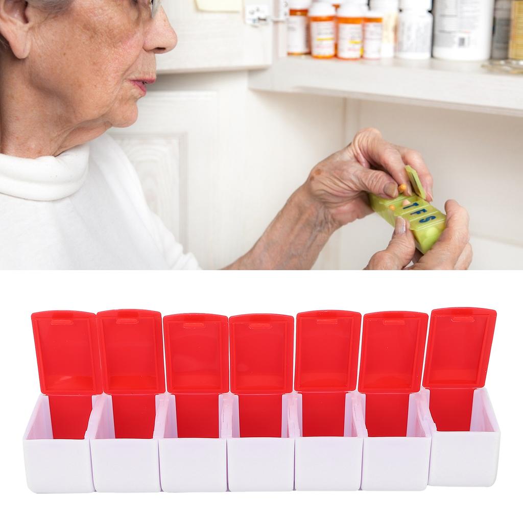 Portable 7 Days Pills Case Weekly Pills Organizer Travel Daily Pills Container for Capsule Supplements Vitamin Pills