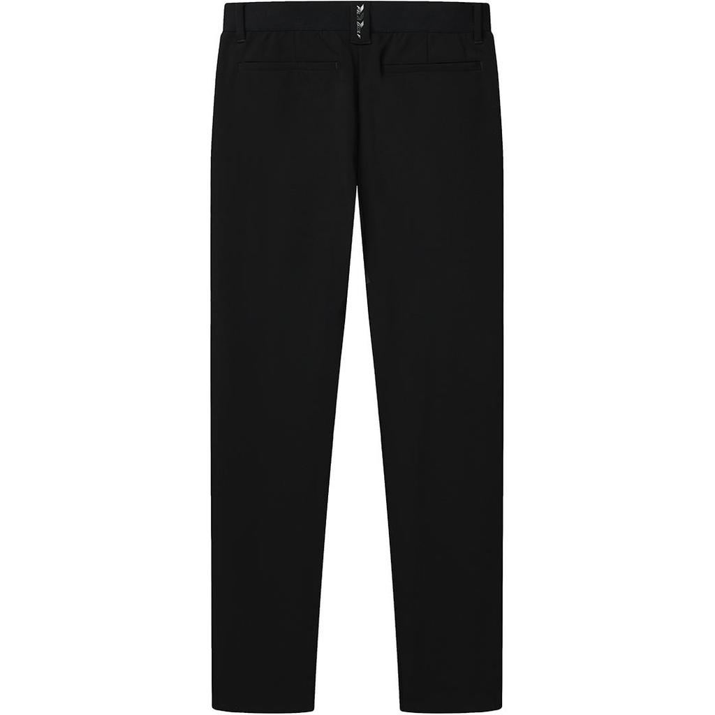 FILA Golf Solid Color Mid Waist Zipper Design Straight Leg Knitted Sports Pants Men bottoms Deep-Black A11M215810F-BK