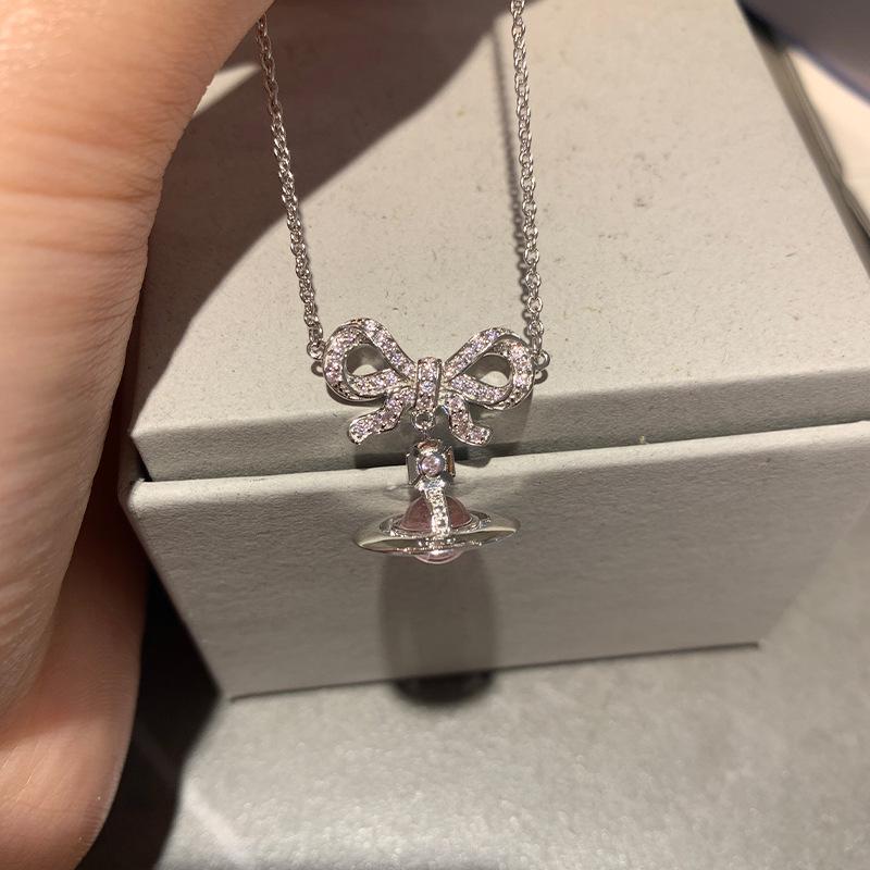 3D Saturn Planet Necklace & Earrings Set: Girlish Spring/Summer Pendant