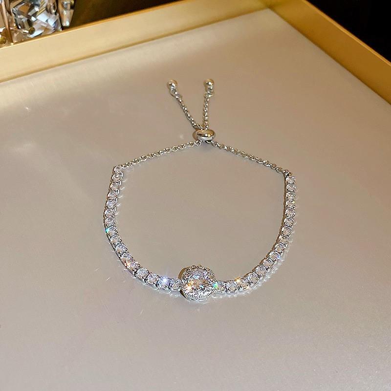 Electroplated Zircon Sun Love Bracelet Niche Sweet Versatile Bracelet Temperament Light Luxury High-end Jewelry Women