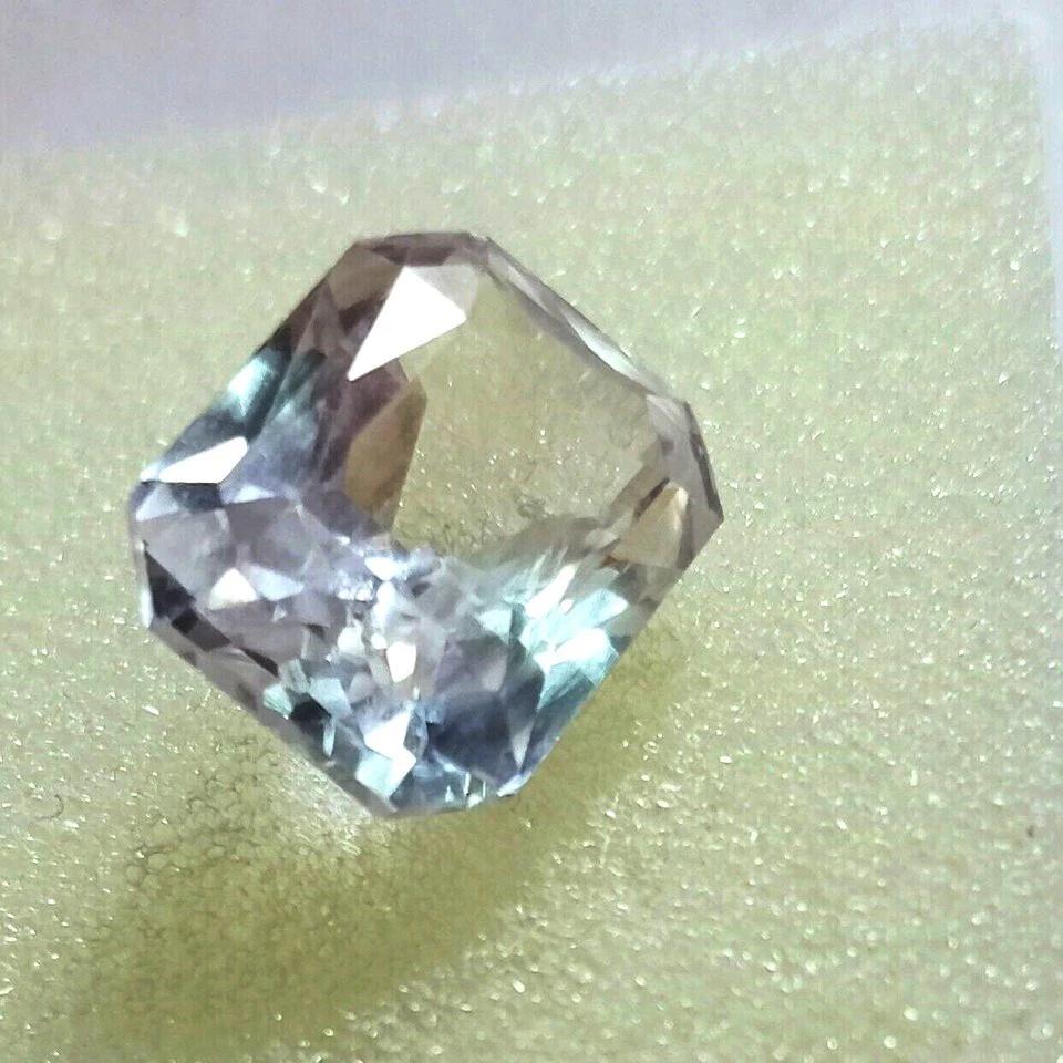 Natural Awesome White Sapphire 10-12 Ct Radiant Certified Beautiful Gemstone