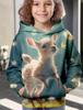 Abbigliamento Bambina Felpe con Cappuccio Manica Lunga Animali Cartoni Animati Stampa 3D Bambini Abbigliamento Primavera Autunno Casual Carino Outdoor Abbigliamento Bambina Top