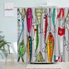Tende da Doccia Pesci Cartoni Animati Amo da Pesca Rana Vita Marina Stampa Moderna Tessuto Decorazione Parete Casa Bagno Set Tende da Bagno Bianche