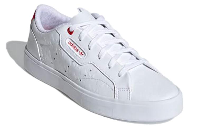 adidas Wmns Sleek 'Heart Embossed - White Scarlet' Women's FZ1829