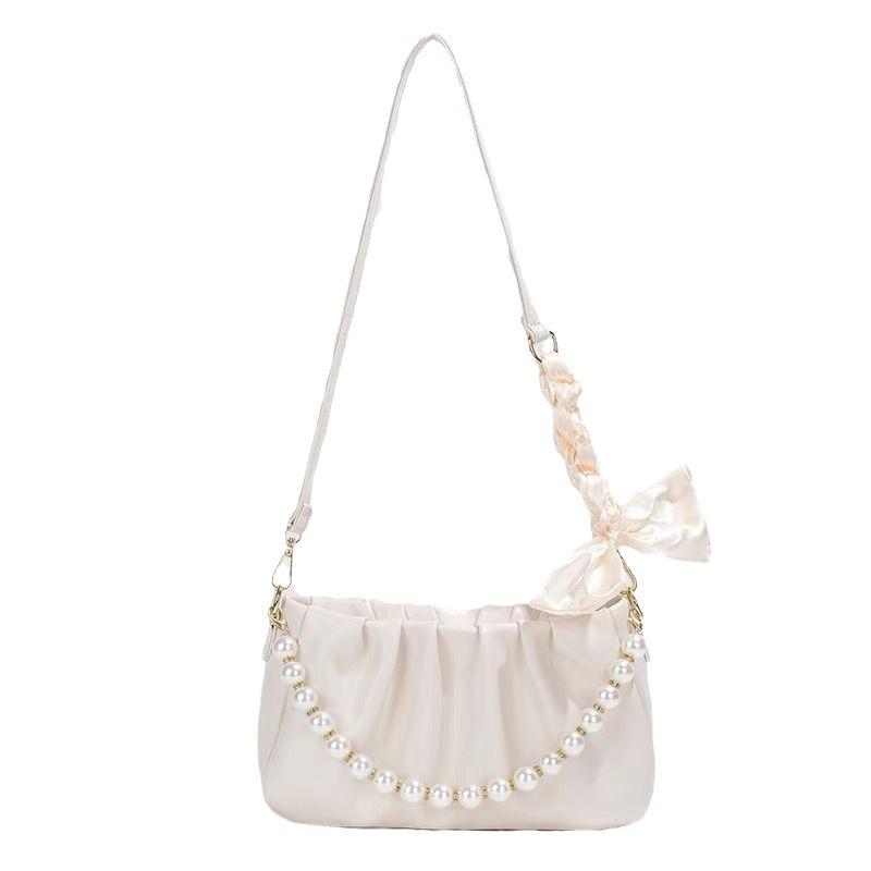 Sense pearl pleated cloud underarm bag niche bag women's fashion trend new summer versatile shoulder messenger bag