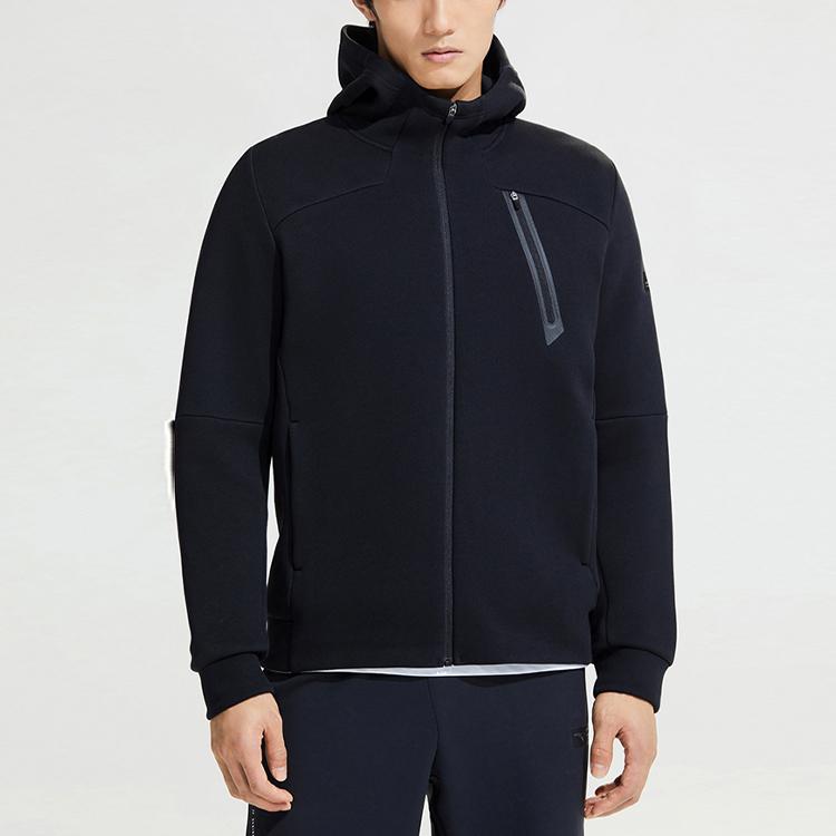 Anta Sports Casual Knit Hooded Jacket Men Jackets Black 152317733-5