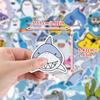 50PCS Cute Shark Cartoon Stickers for Phone, Computer, Laptop & Book - Waterproof Decorative Stationery Stickers