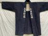 [USED] Antique Indigo Happi Coat, Subtle Back Oshima Crest, Pre-war Japanese Style, Hand-Sewn Cotton Haori, Rare Aizome Fabric, Authentic Japan Decor