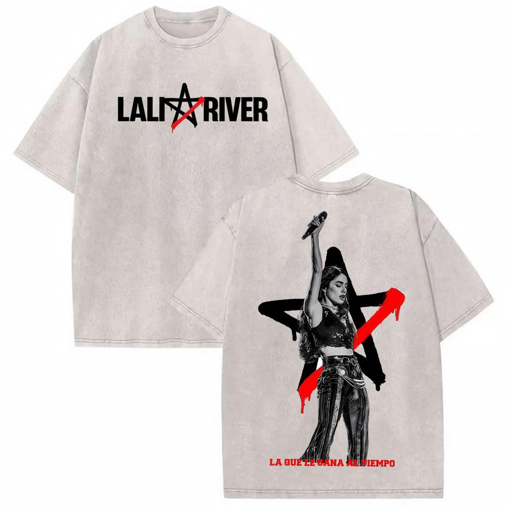 Singer Lali Esposito LA QUE LE GANA AL TIEMPO  Tour Tshirts Unisex Women Summer Hip Hop Vintage T Shirt Cotton Washed T Shirts