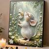 Relaxing DIY Pearl Painting Kit Framed with Cute Mouse and Daisy Design 5D Sparkling Bead Canvas Craft for Girls Bedroom Decor Art Gift