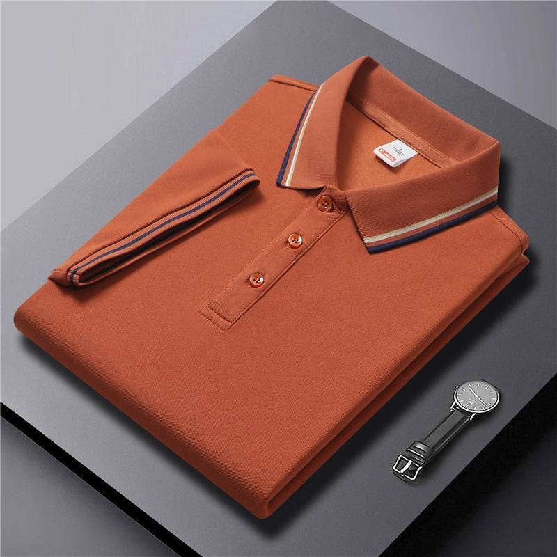  Men's Summer Striped Collar Polo Shirt Short Sleeve Business Casual Breathable