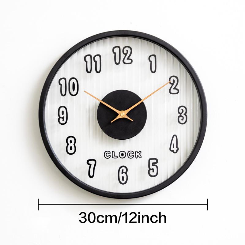 

Modern Minimalist Solid Wood Glass Clock, Transparent Household Fashionable Wall Clock, Sophisticated Nordic Creative Decoration 30cm