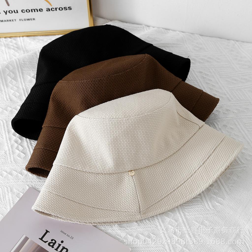 Autumn Winter Bucket Hats For Women Flat Top Retro Korean Fisherman Cap Female Vintage Solid Color New
